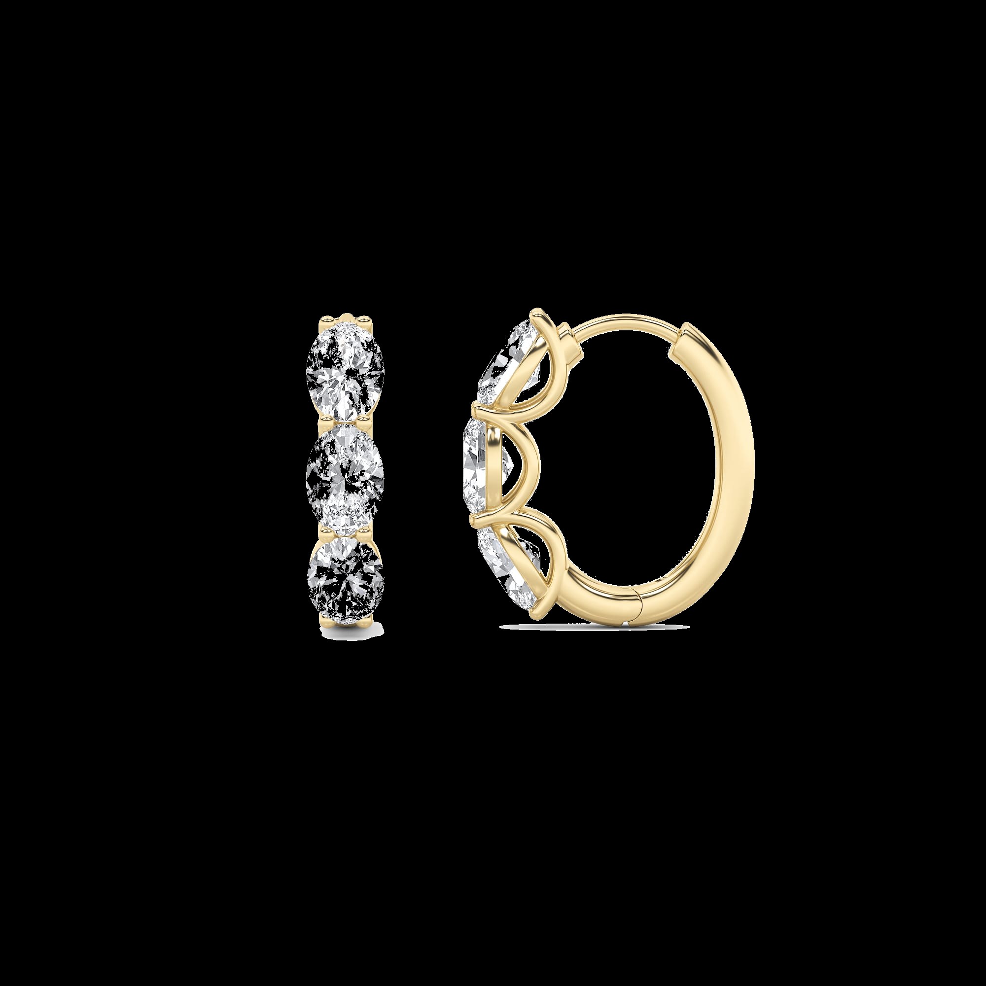 Three Stone Oval Hoops