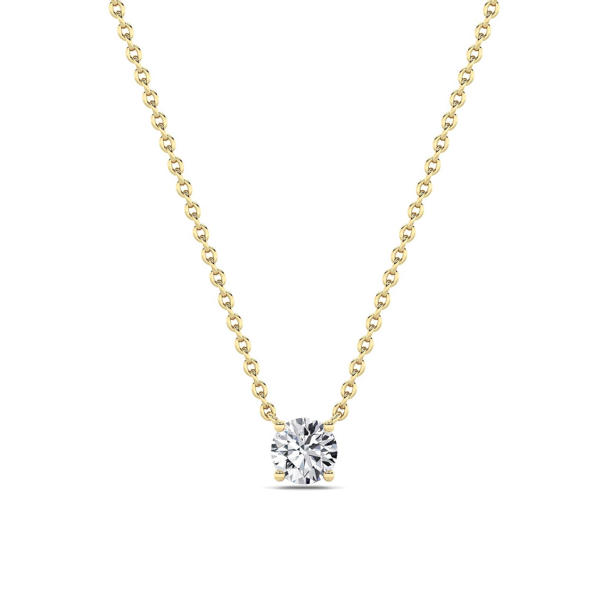 classic solitaire pendant. YG