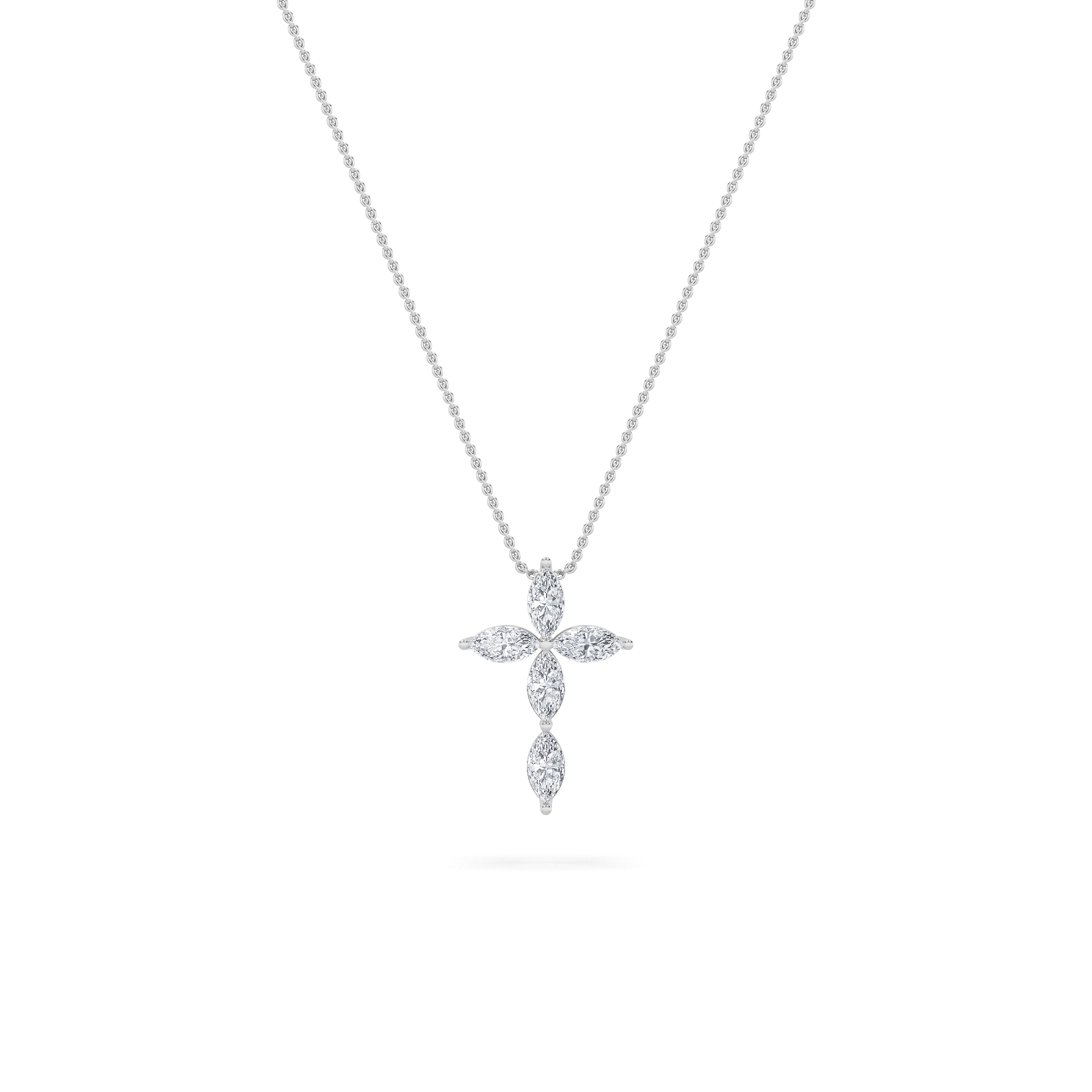 marquise cross pendant WG