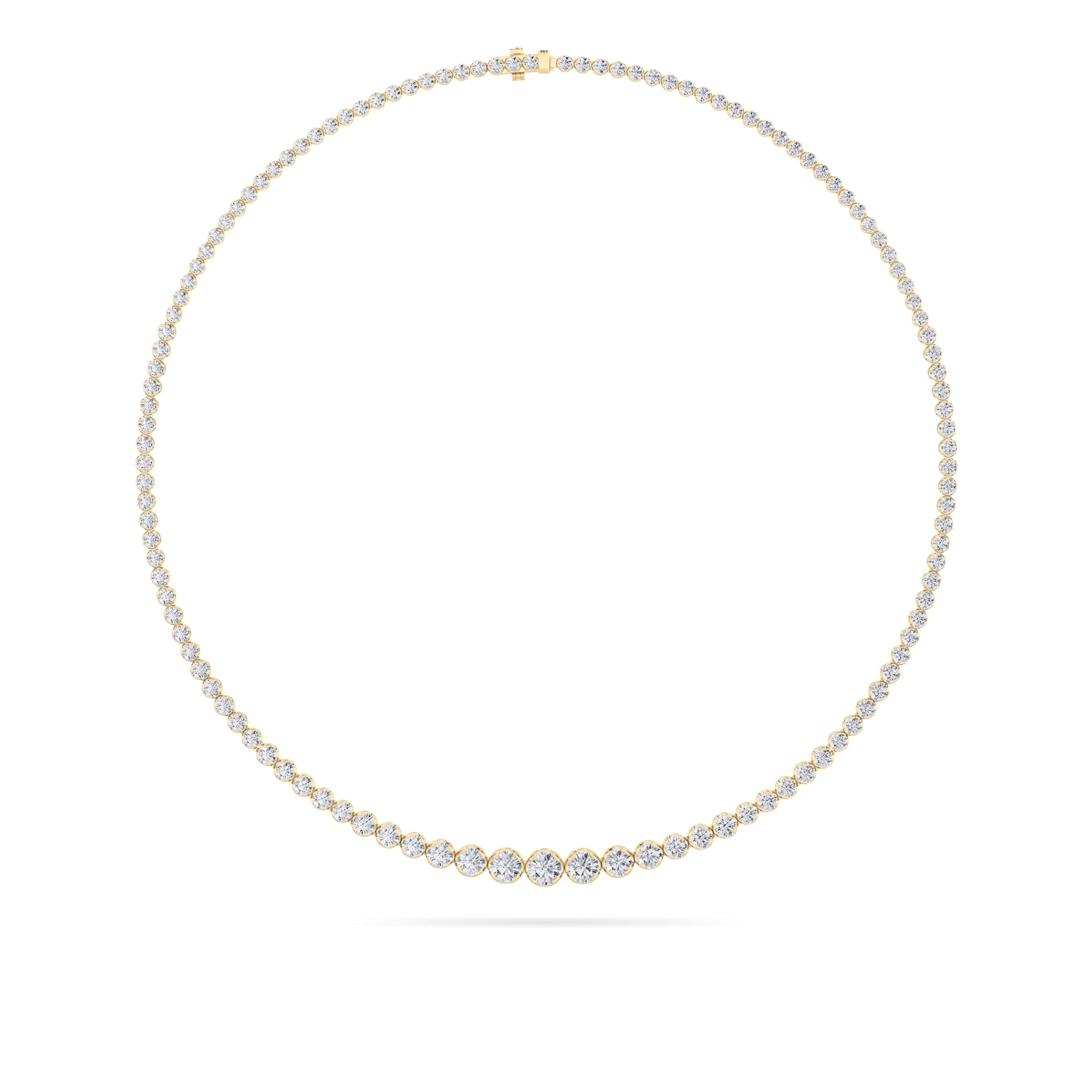 graduated tennis necklace YG