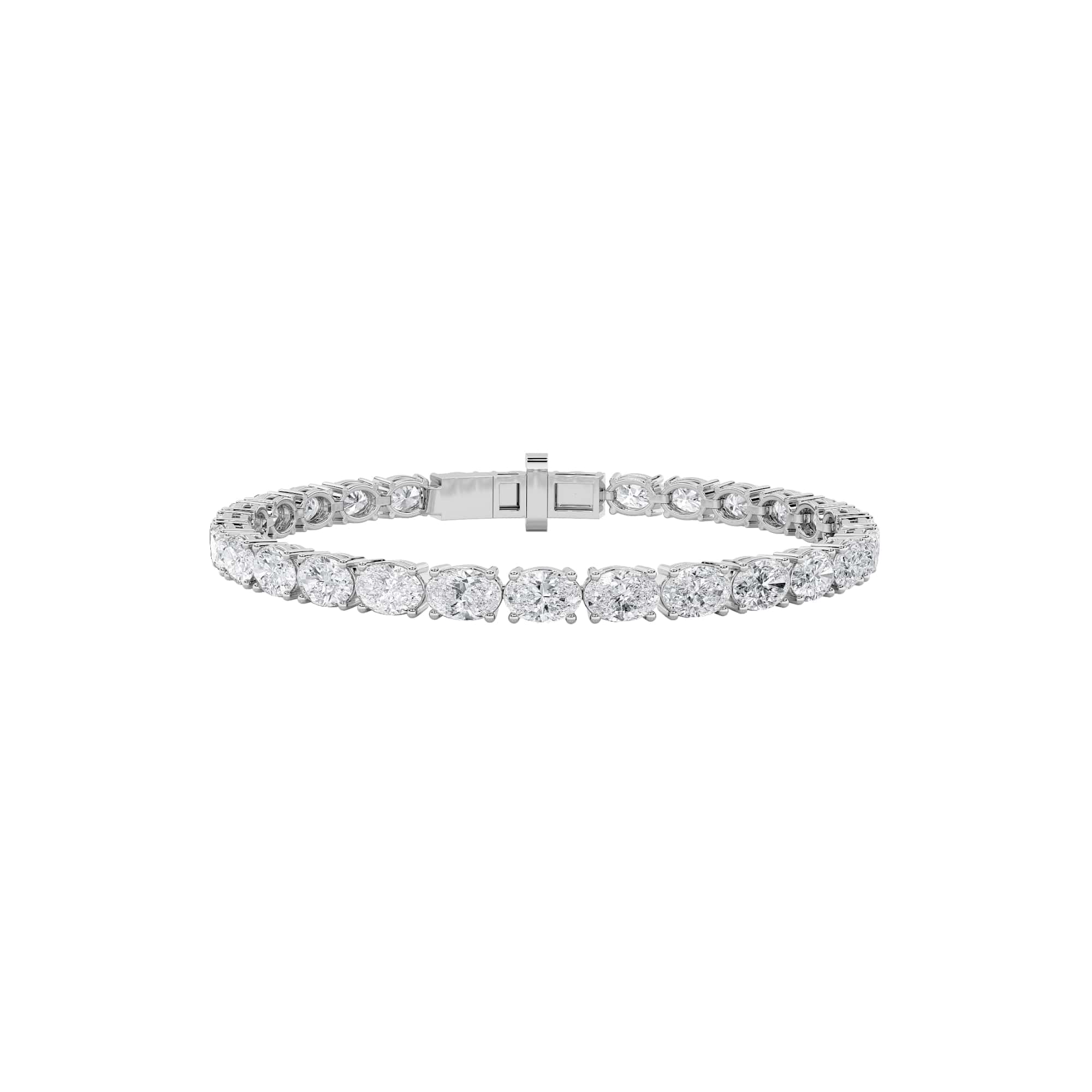 oval tennis bracelet WG