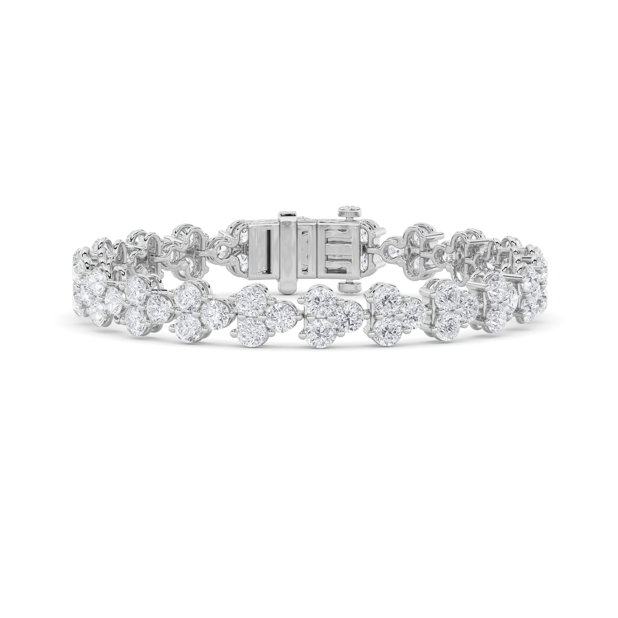 three stone diamond bracelet WG
