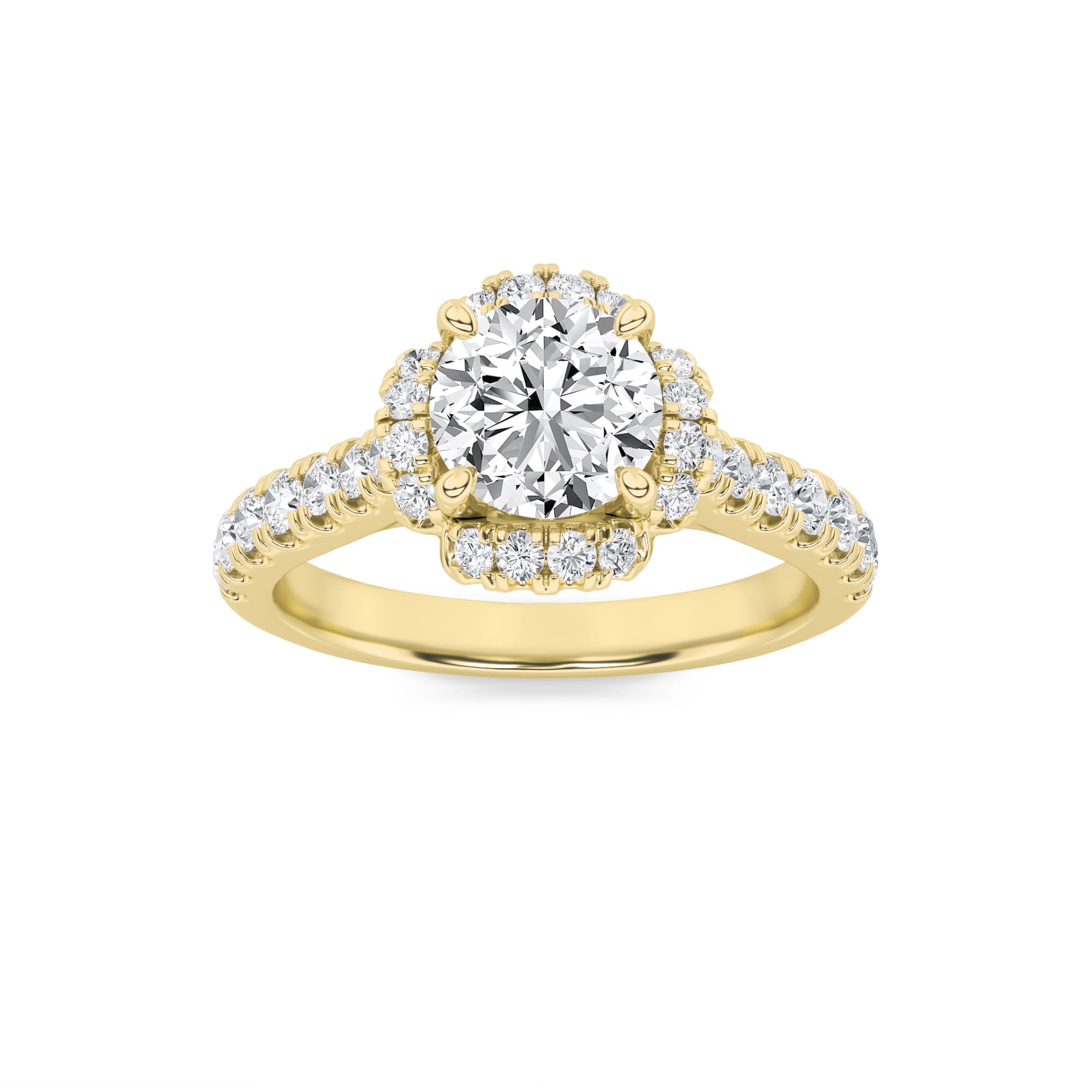 round solitaire ring YG