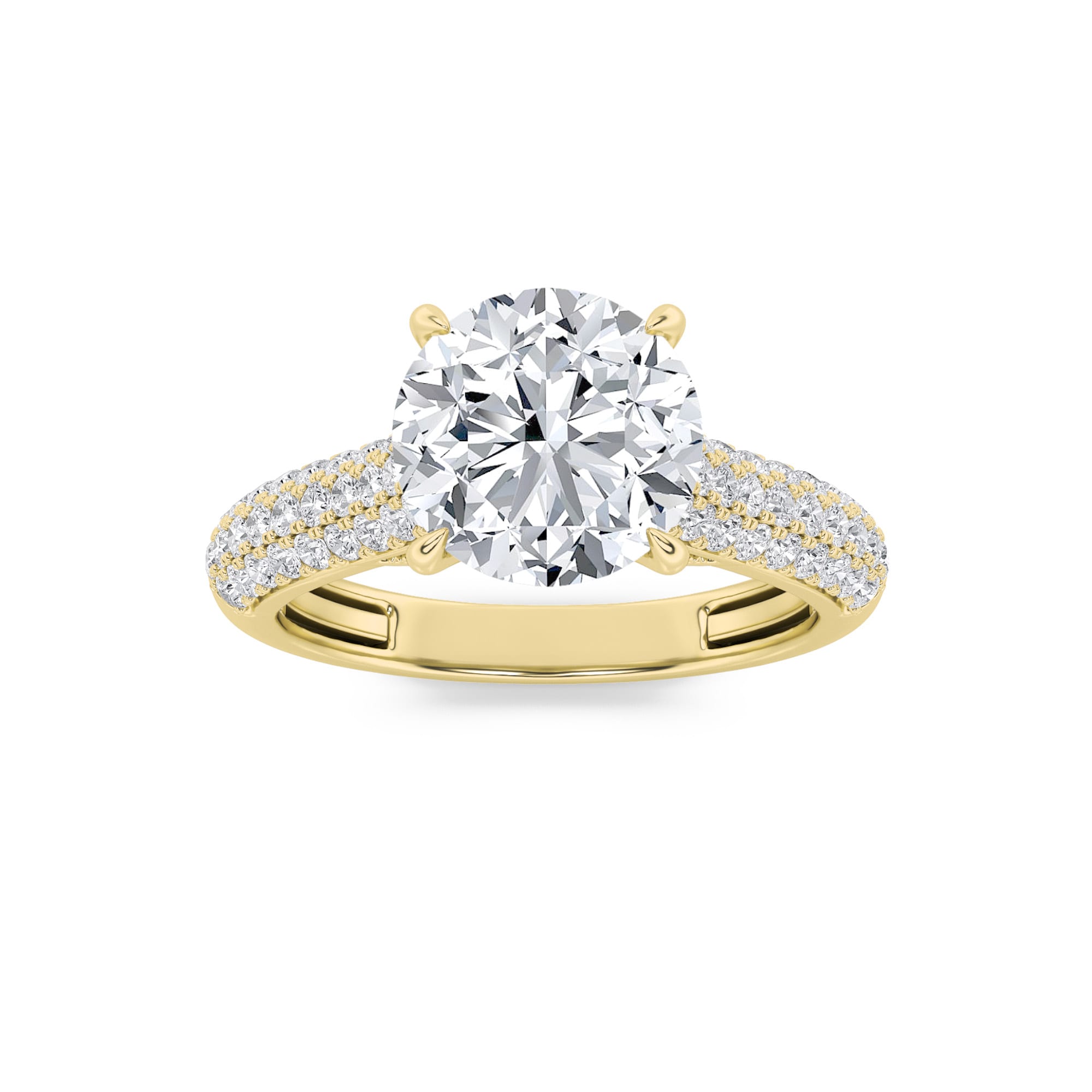 round pave engagement ring