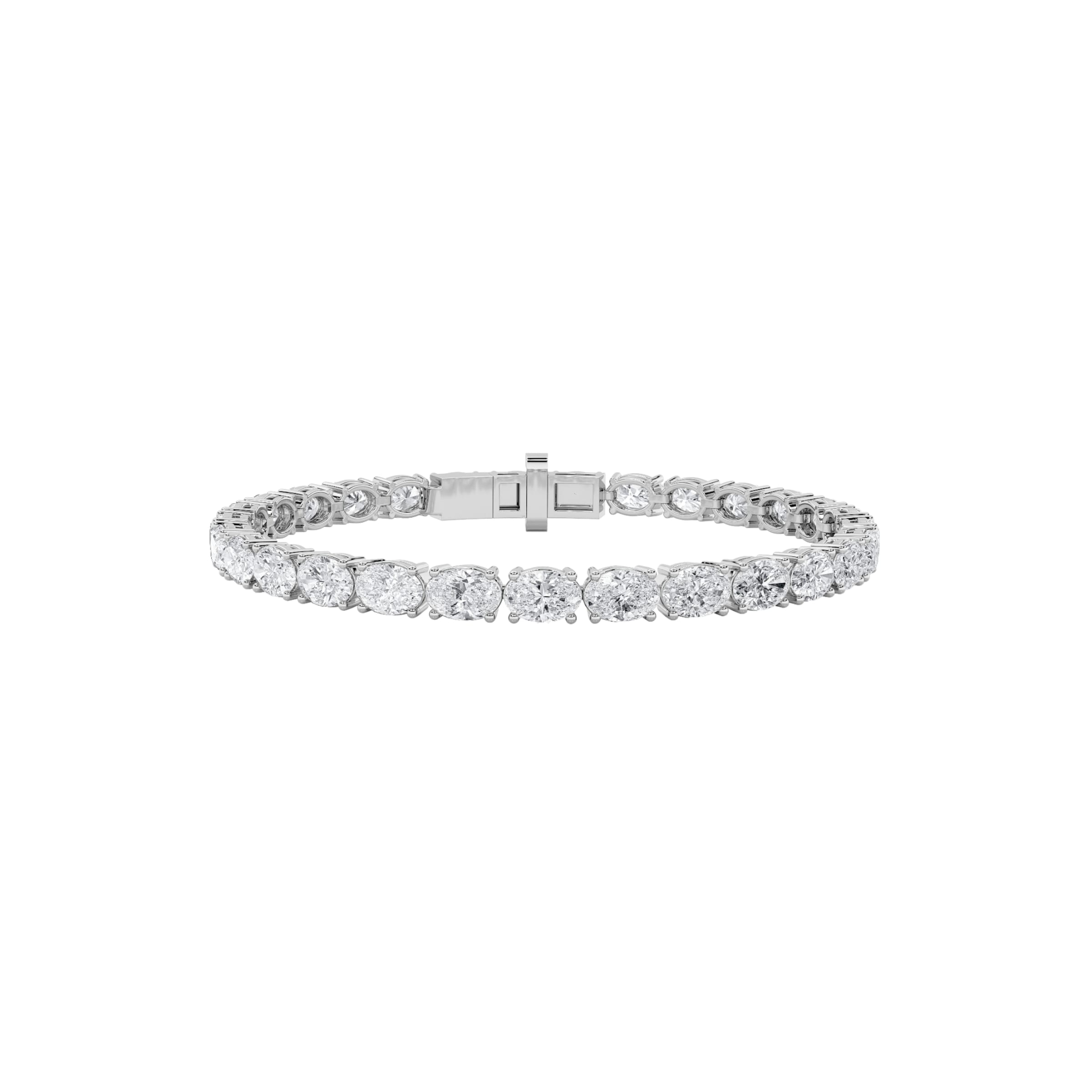 oval tennis bracelet WG