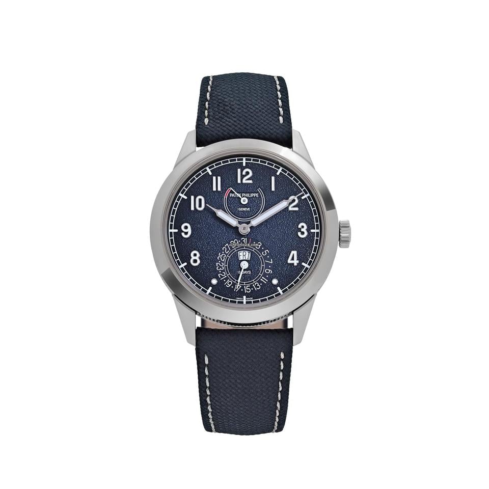 Patek Philippe Calatrava 8 Day 5328G 001 White Gold Blue Dial