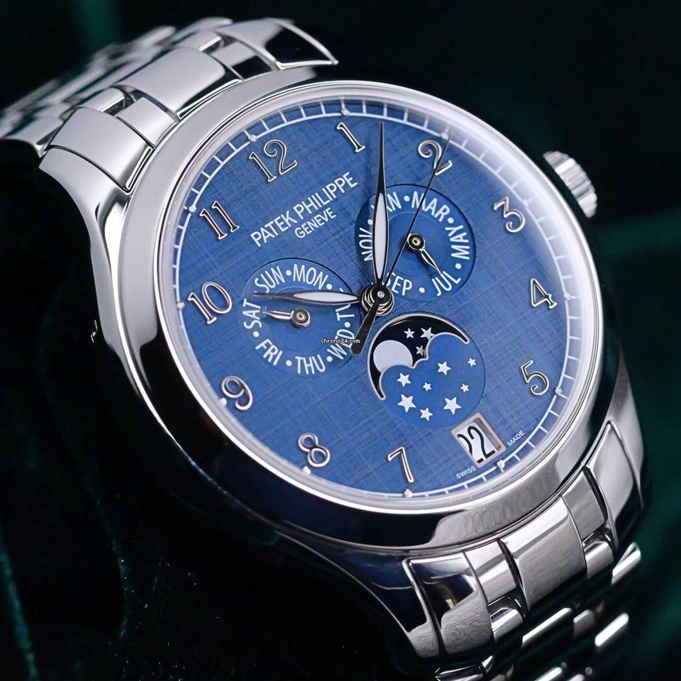 Patek Philippe MINT FULL SET Annual Calendar Moon Phase Blue
