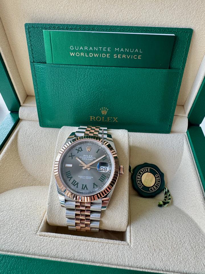 Rolex Datejust 41 EVEROSE and GOLD STEEL WIMBLEDON GREY DIAL