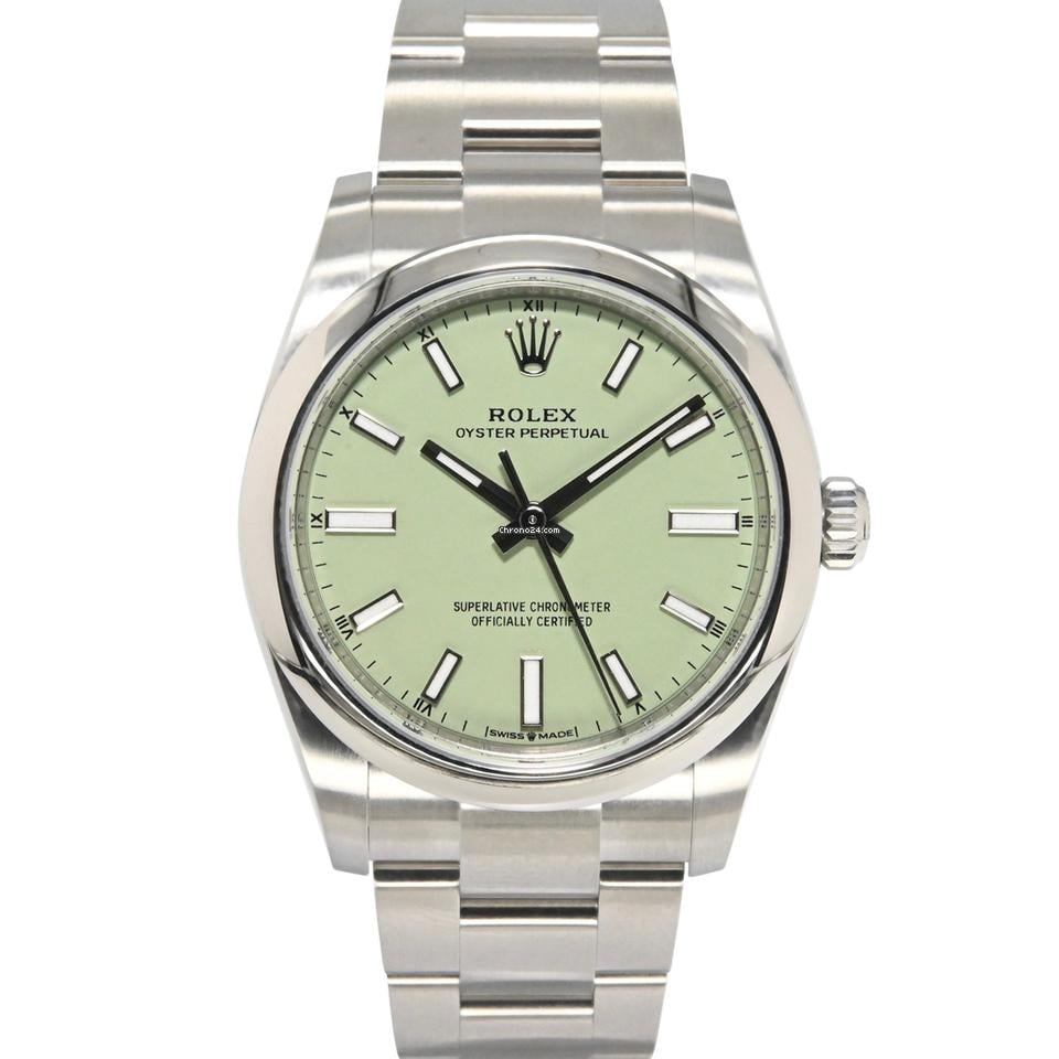 Rolex Oyster Perpetual 34 34mm 124200 0006 Pistachio Dial